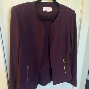 Size 8 Eggplant Purple Calvin Klein Blazer